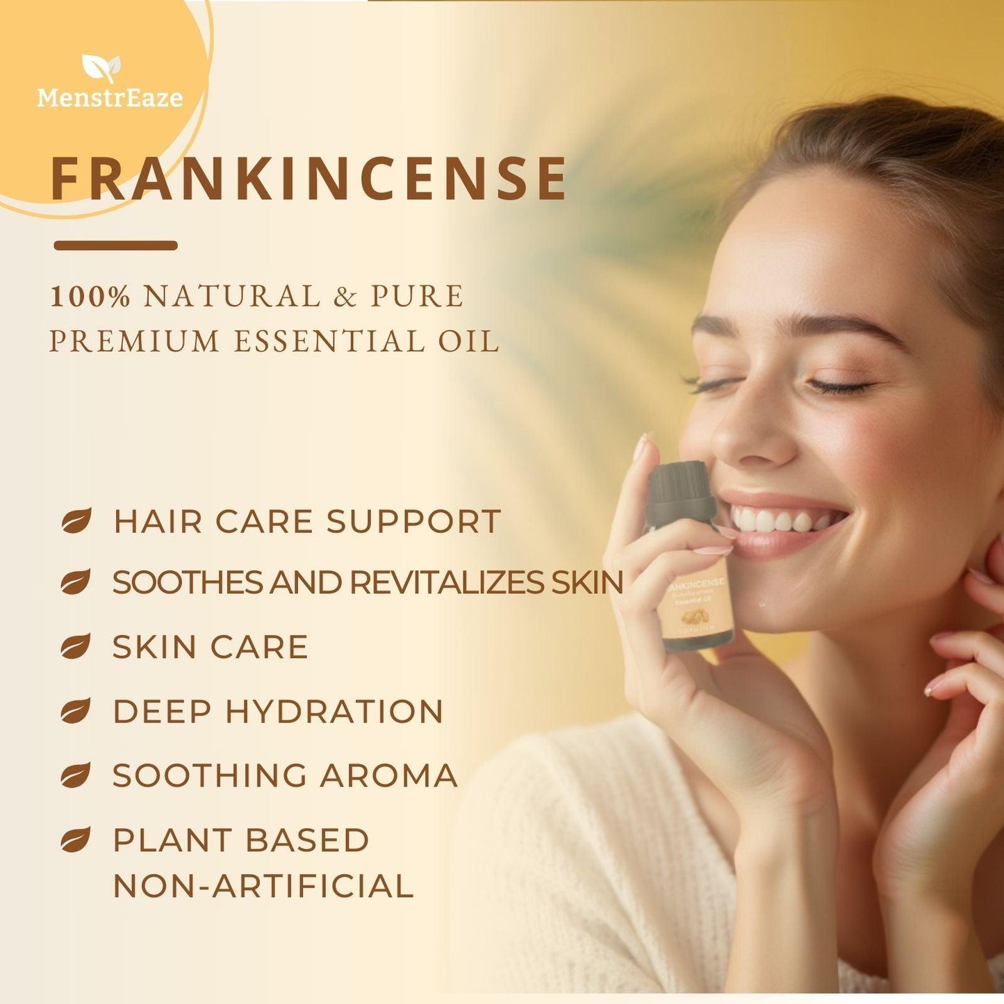 Frankincense & Grapeseed Essential Oil Dropper Bottle for Skin, Candle Making and Body Massages, 10ml