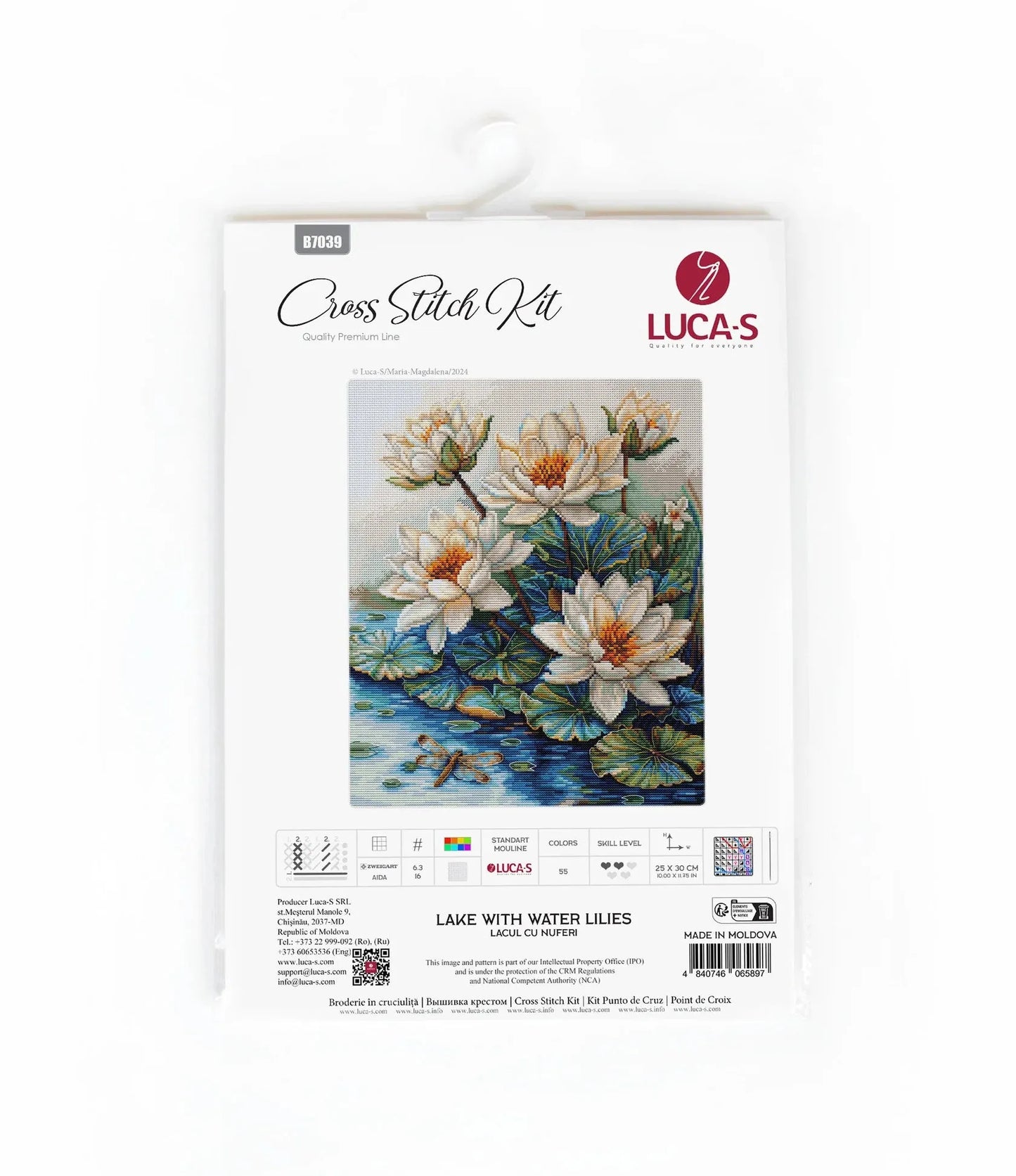 Lake With Water Lilies B7039L Counted Cross-Stitch Kit-1