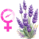 Logo representing this research and benefits: Lavender for Menopause