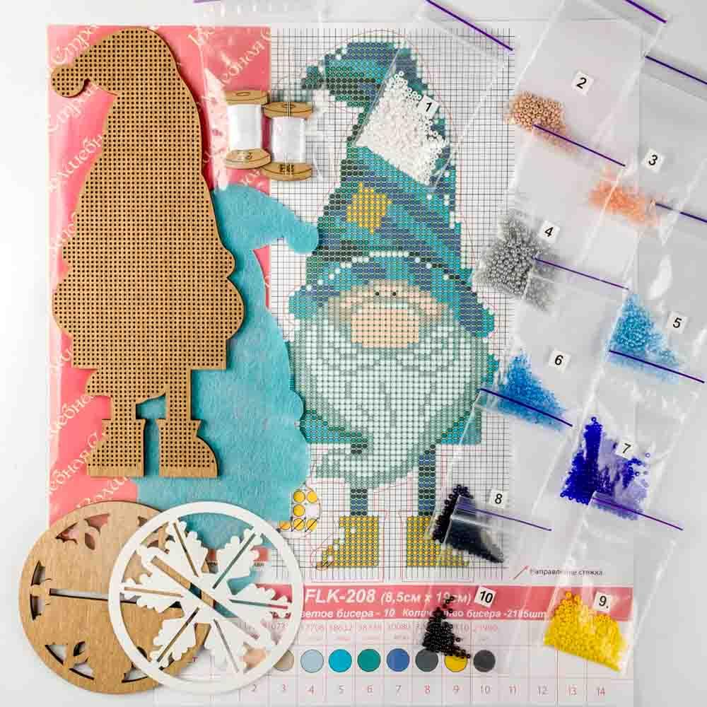 Bead embroidery kit on wood FLK-208-4