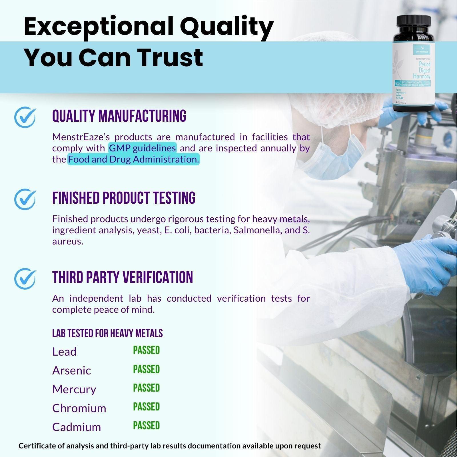Quality of Period Digest Harmony - Women probiotics, prebiotics, postbiotics and digestive enzymes