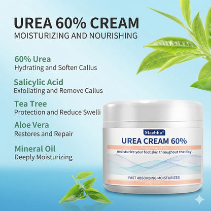 60% Urea Repair Cream for Cracked Heels, Calluses & Rough Skin