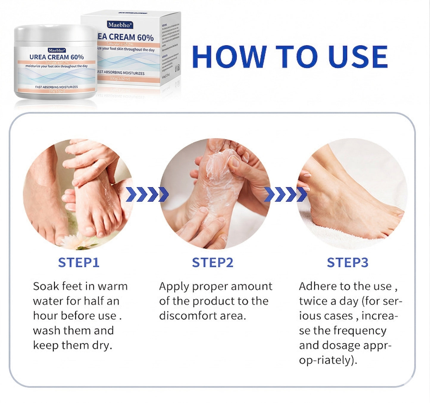 60% Urea Repair Cream for Cracked Heels, Calluses & Rough Skin