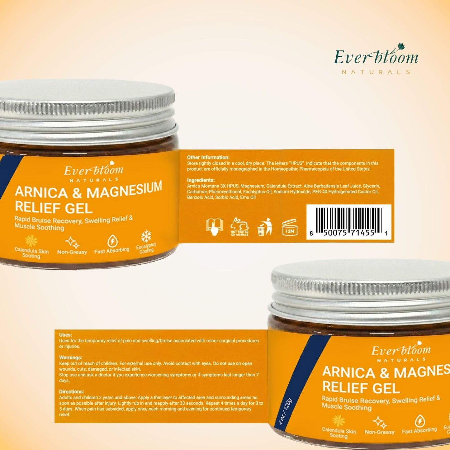 Arnica, Calendula & Magnesium Gel Label
