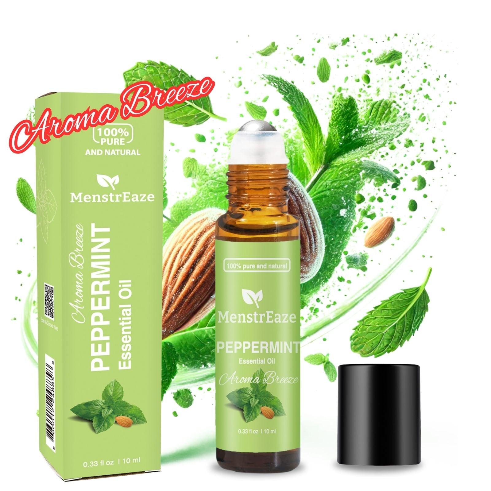 Peppermint Roll-On for Migraine and Mood Support, Aroma Breeze, 10 ml