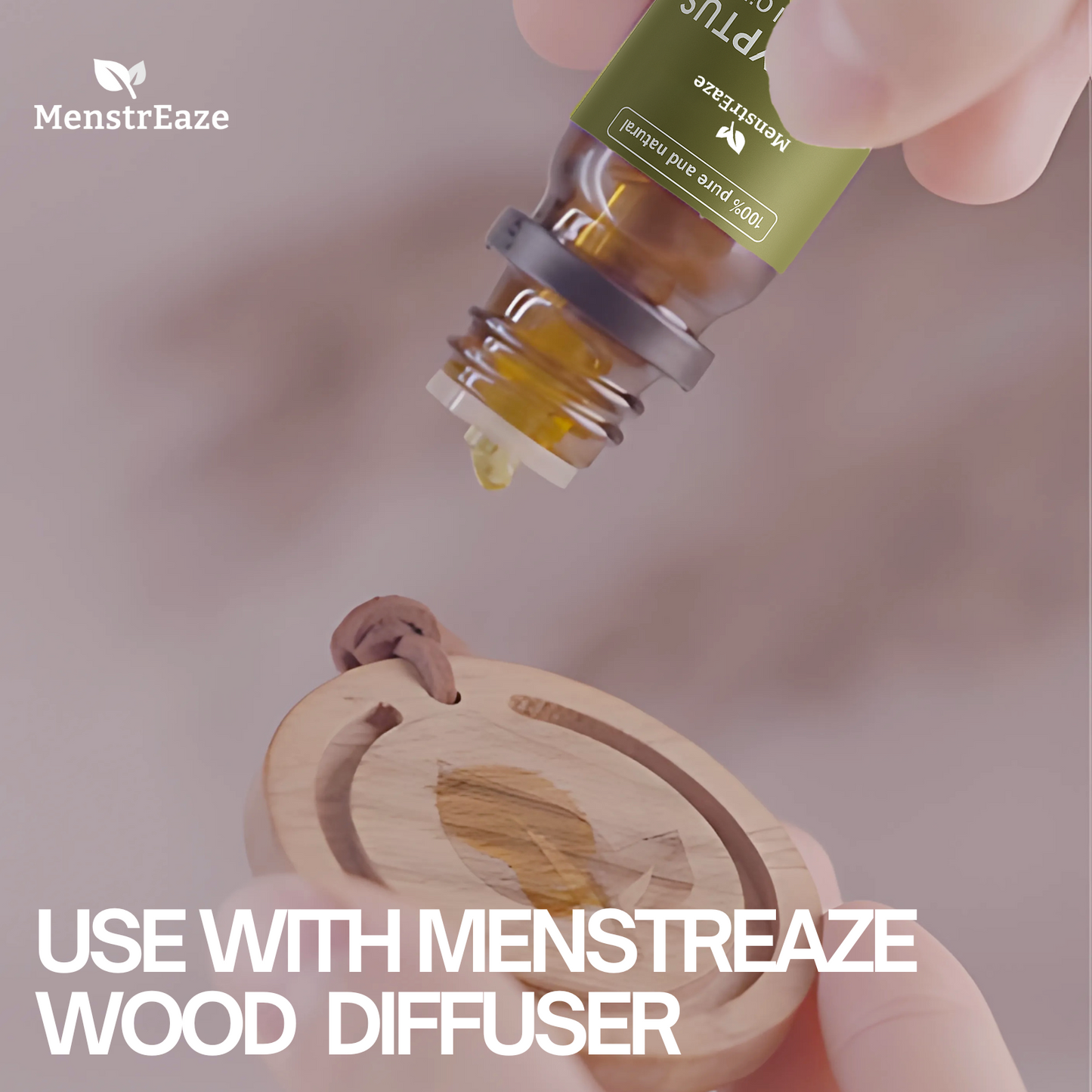 Natural Wood Essential Oil Diffuser for Car, Home, Office & Closet, Round Passive Scent Diffuser, No Heat or Water Needed