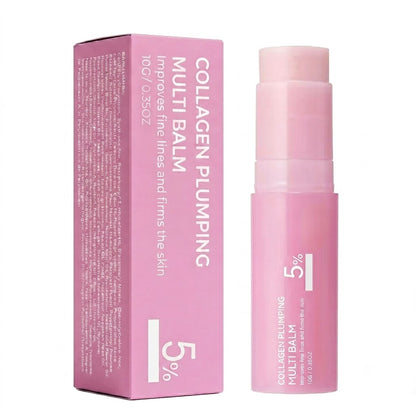 PDRN Collagen Multi Balm with 5% Volufiline for Plumping & Easy Anti-Aging Care, 0.35 oz Stick
