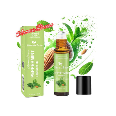 Peppermint Roll-On for Headache, Migraine and Nausea Support, Aroma Breeze, 10 ml