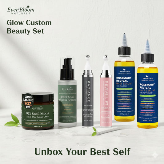 Glow Custom Beauty Set – Build Your Own Gift Box with Face Care, Eye Serum & Hair Oil