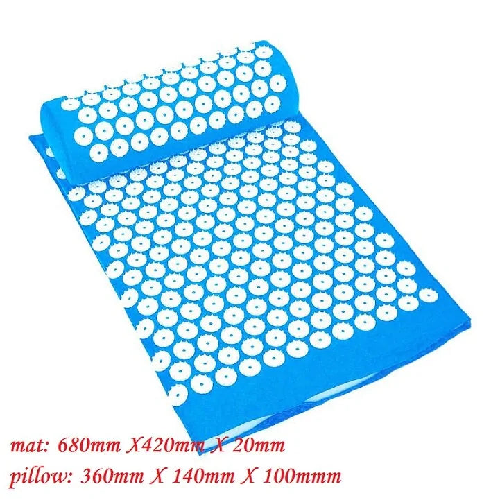 Massage Pillow and Mat blue